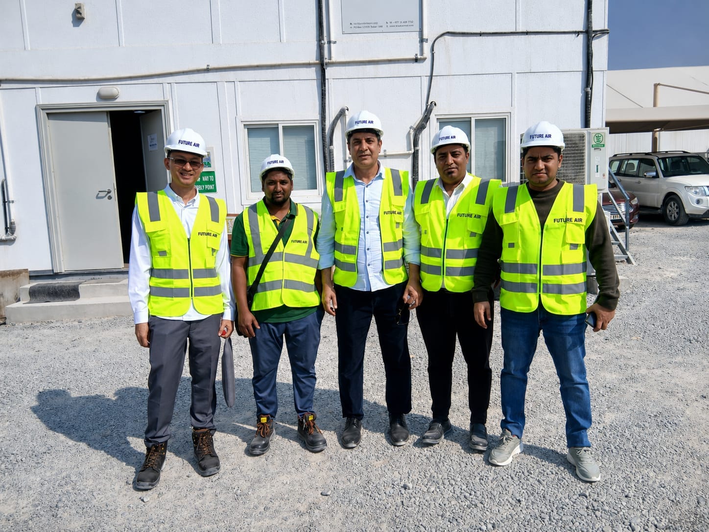 Future Air project team in safety vests on site